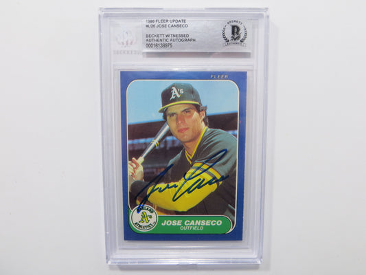JOSE CANSECO SIGNED BGS BAS SLAB 1986 FLEER UPDATE #U20 A's Auto