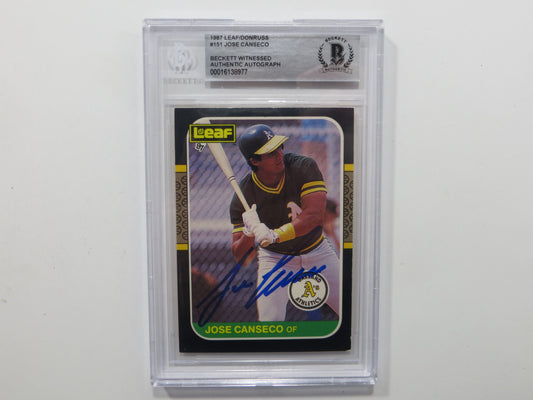 JOSE CANSECO SIGNED BGS BAS SLAB 1987 DONRUSS #39 A's Auto