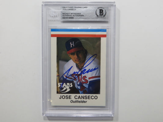 JOSE CANSECO SIGNED BGS BAS SLAB HUNTSVILLE STARS AAMER Sports CARD Auto
