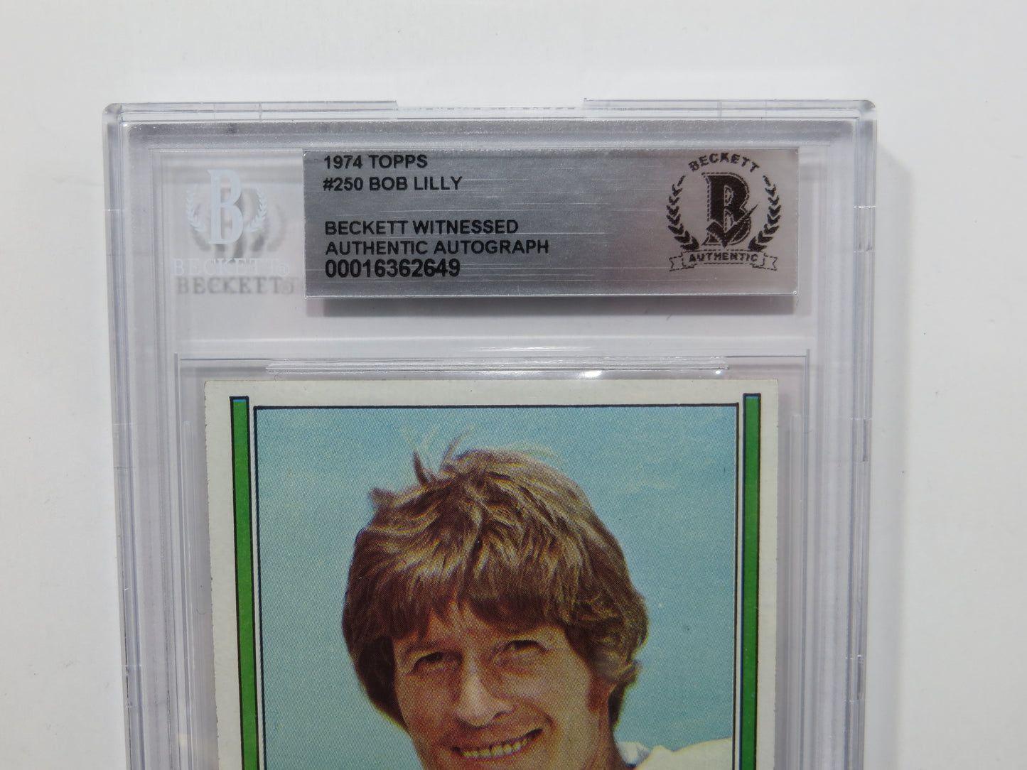 BOB LILLY SIGNED 1974 Topps #250 BGS BAS SLAB w/HOF 80 DALLAS COWBOYS