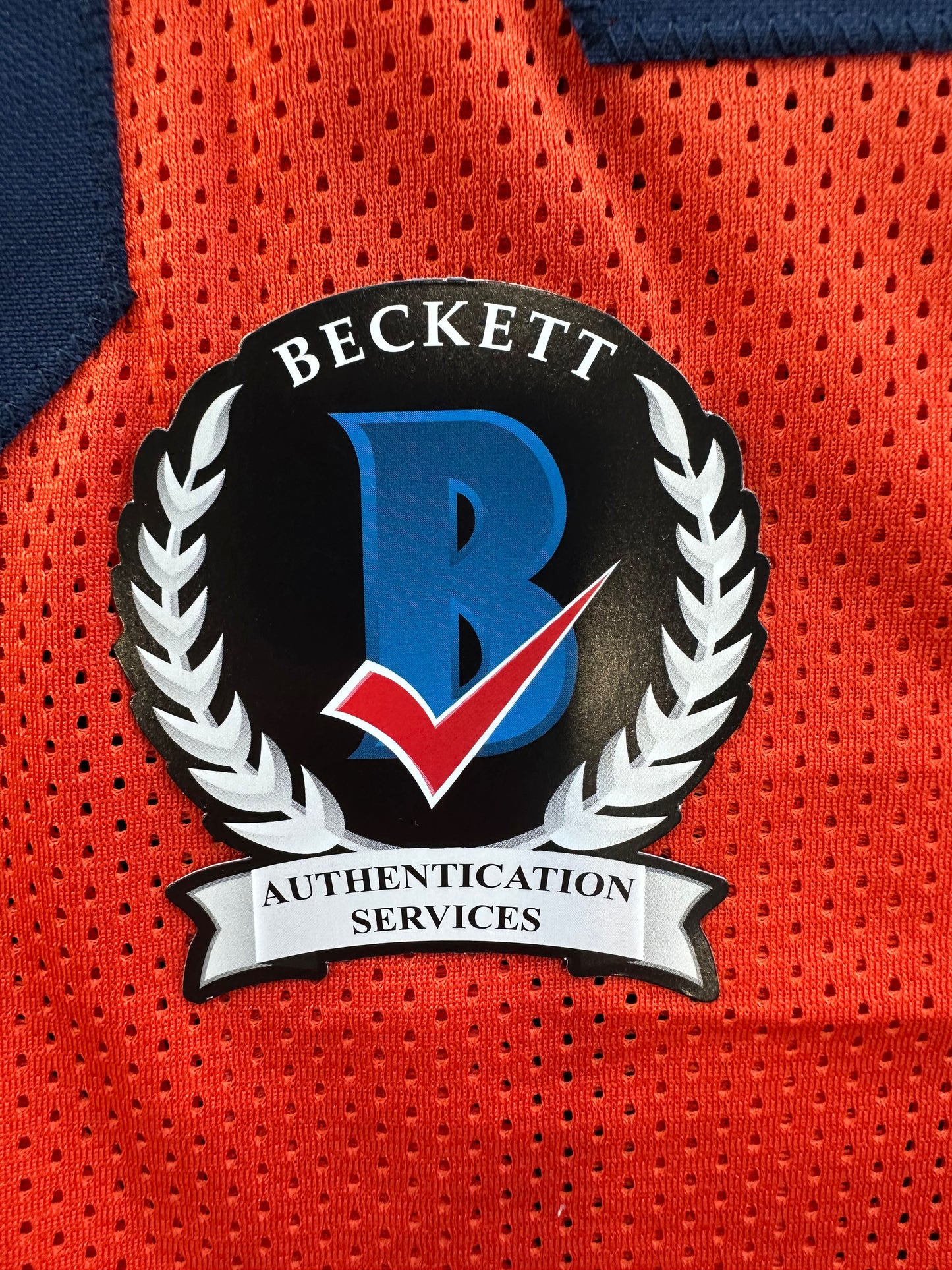 ZACH THOMAS SIGNED ORANGE FOOTBALL JERSEY Miami Dolphins BAS