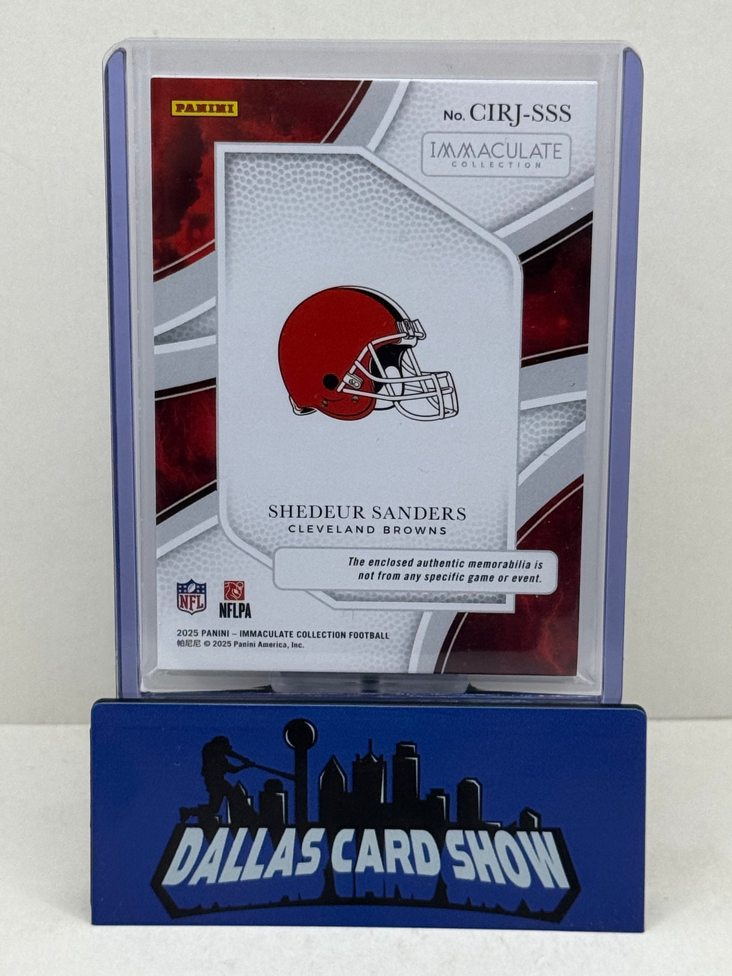 2025 Panini Immaculate #CIRJ-SSS Shedeur Sanders Clearly Immaculate Rookie RC Relic /99