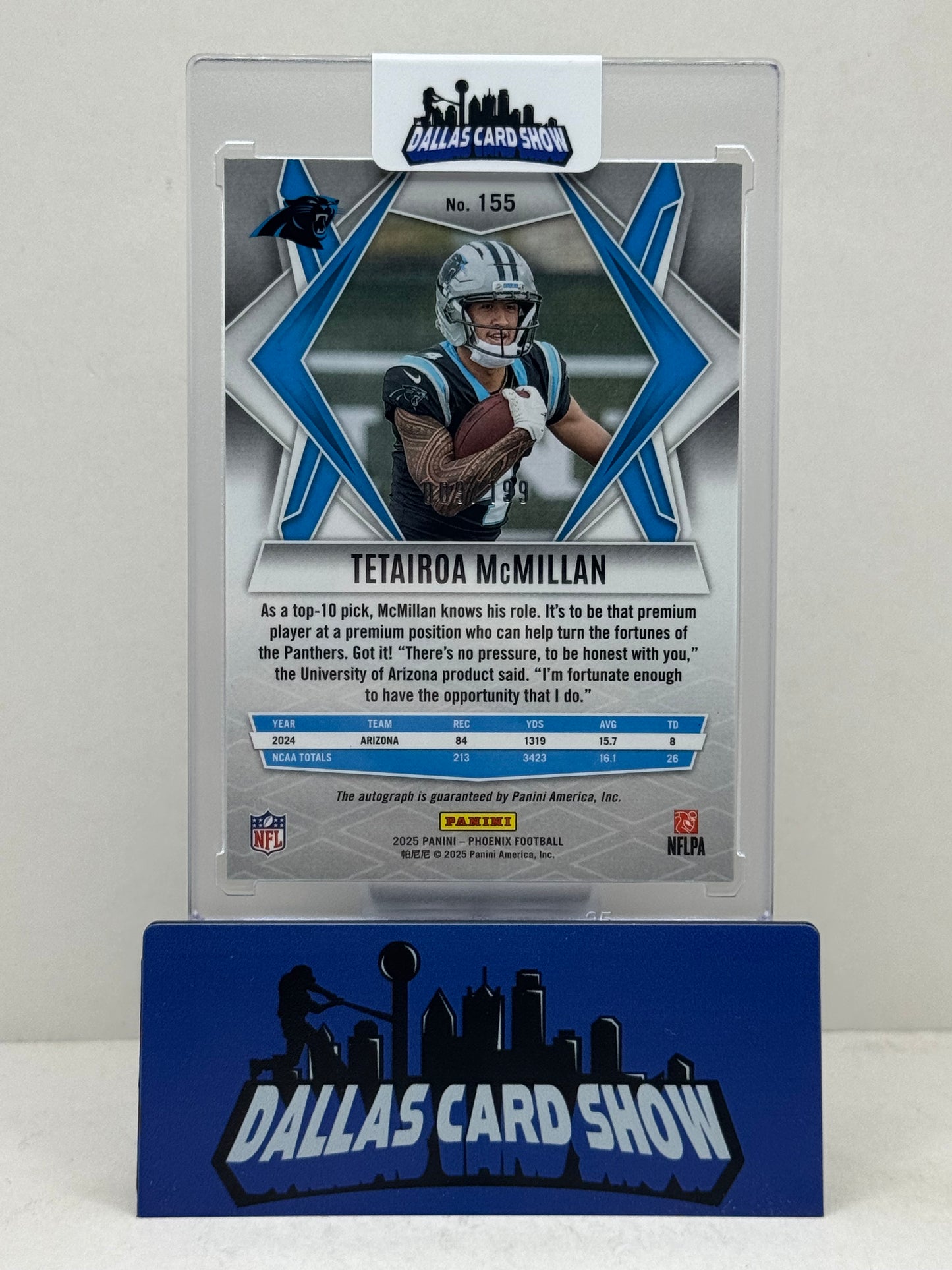 2025 Panini Phoenix #155 Tetairoa McMillan Rookie Autograph /199 Panthers