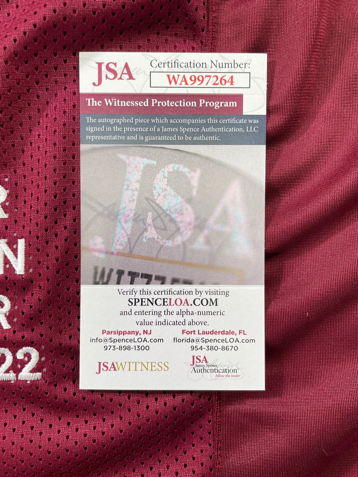 JOHNNY MANZIEL MAROON TEXAS A&M SIGNED STAT JERSEY w/"Home of the 12th Man" JSA