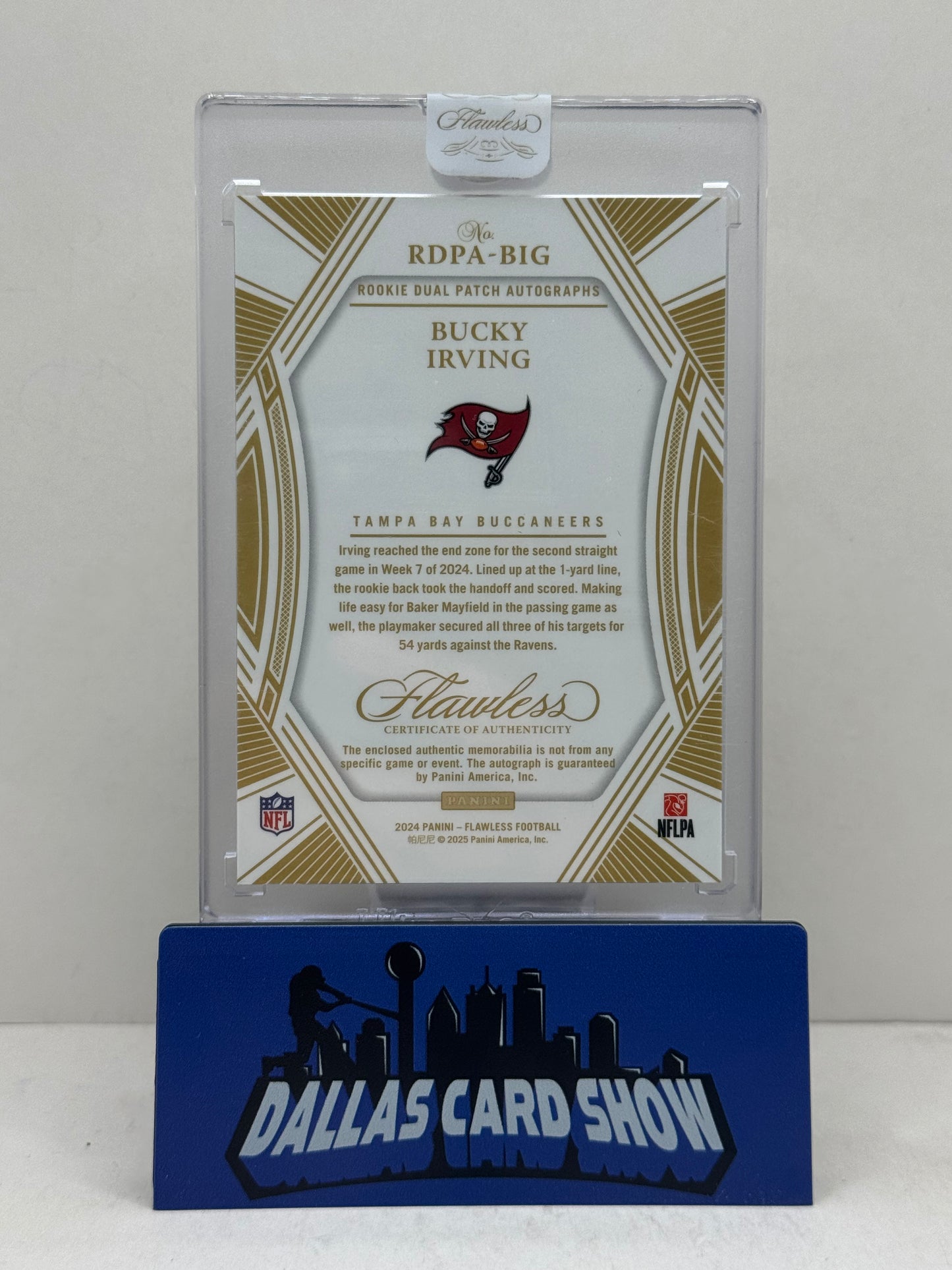 2024 Panini Flawless #RDPA-BIG Bucky Irving Rookie Dual Patch Autograph /25