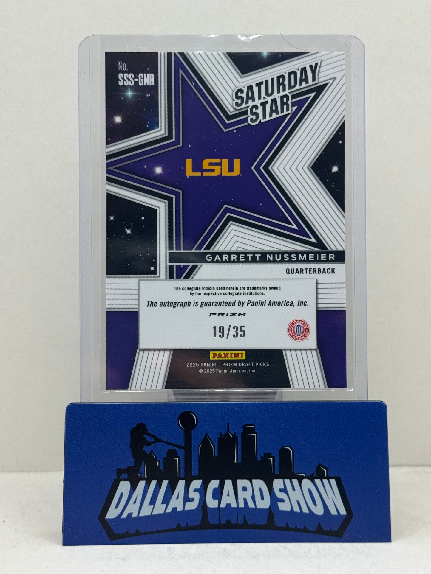 2025 Panini Prizm Draft Picks Garrett Nussmeier Saturday Stars Blue Ice Auto /35