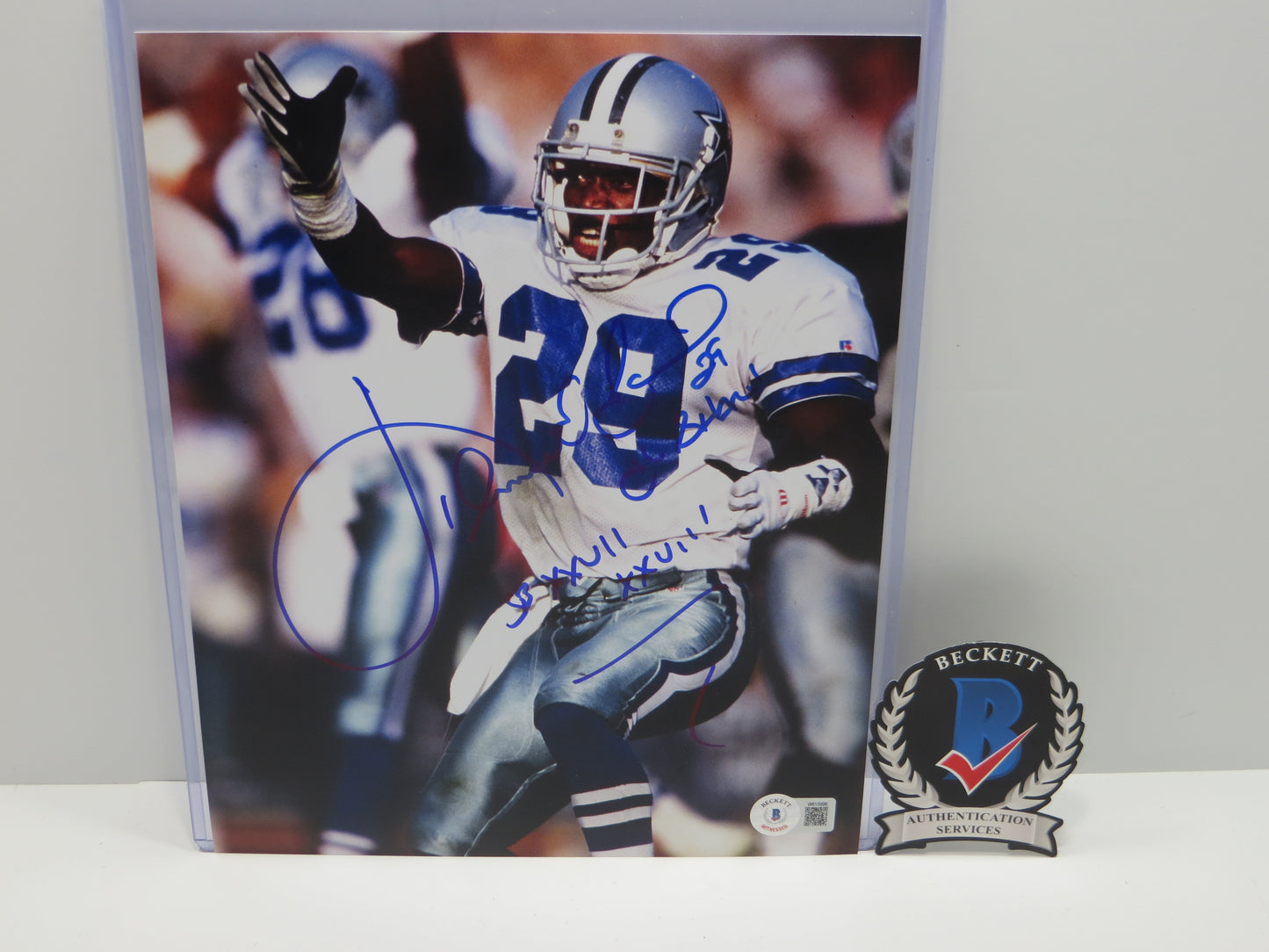 KENNY KENNETH GANT DALLAS COWBOYS SIGNED 8x10 PHOTO w/INSCs BAS COA