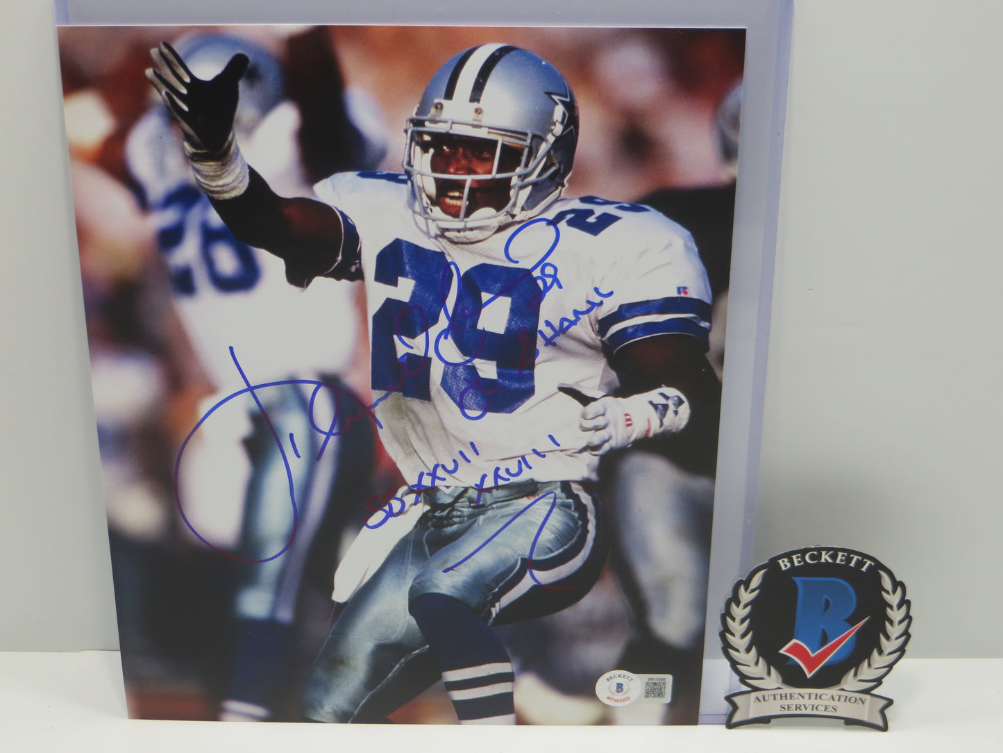 KENNY KENNETH GANT DALLAS COWBOYS SIGNED 8x10 PHOTO w/INSCs BAS COA