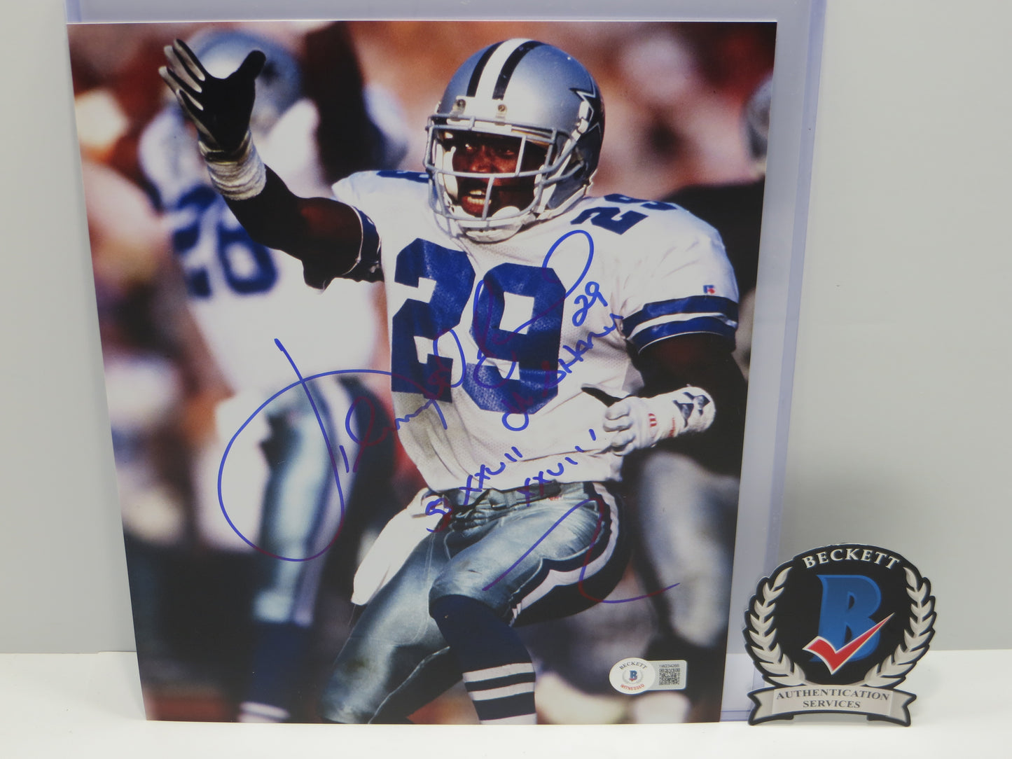 KENNY KENNETH GANT DALLAS COWBOYS SIGNED 8x10 PHOTO w/INSCs BAS COA