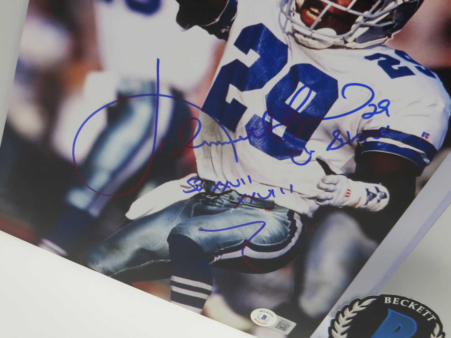 KENNY KENNETH GANT DALLAS COWBOYS SIGNED 8x10 PHOTO w/INSCs BAS COA