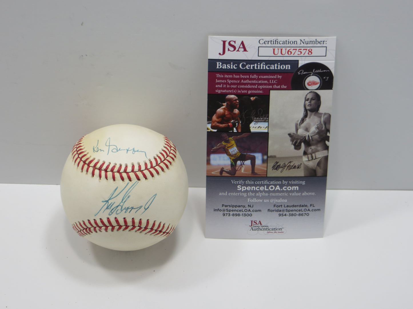KEN GRIFFEY SR. and Jr. SIGNED Rawlings OAL Baseball SEATTLE MARINERS Reds JSA
