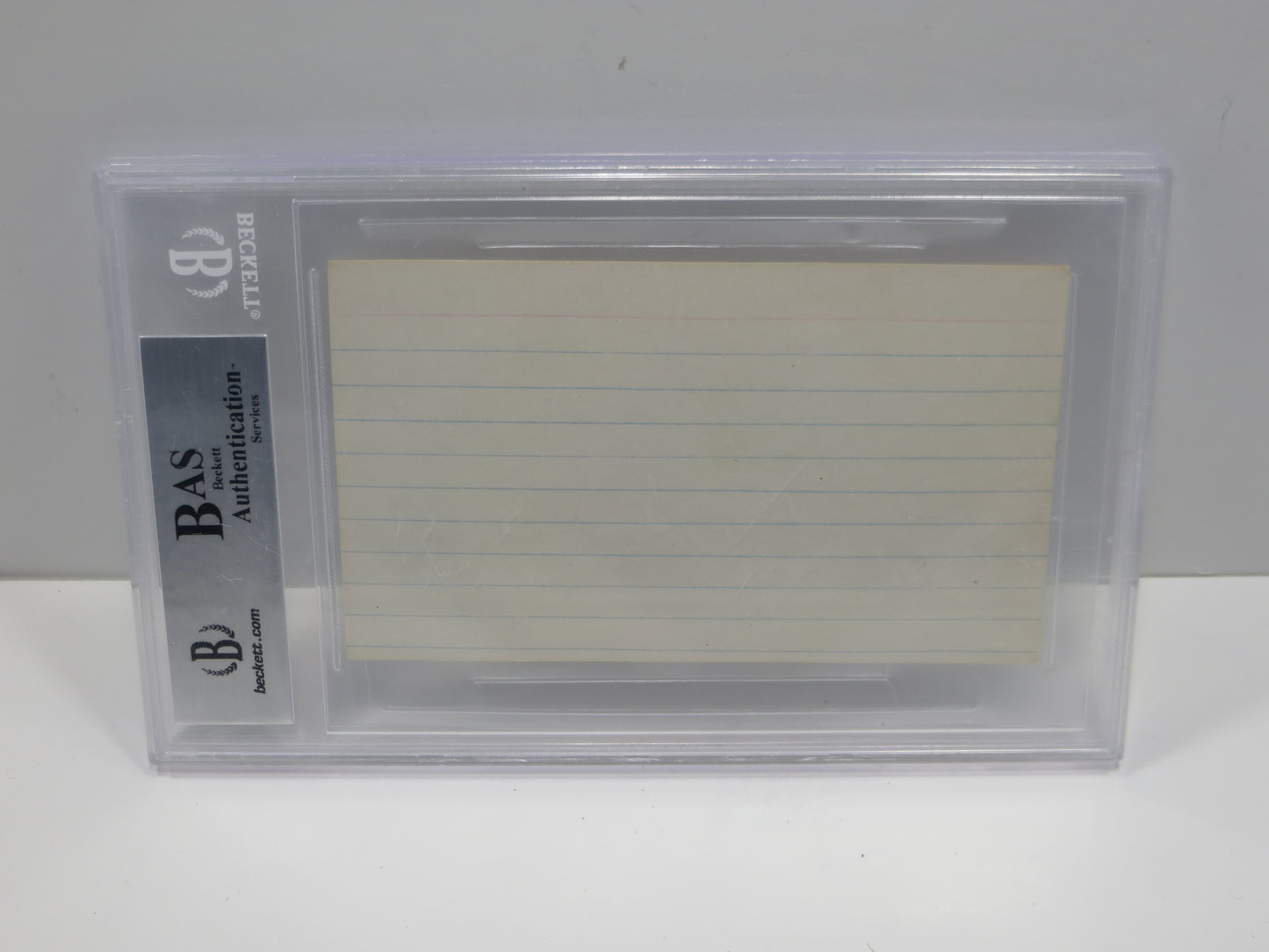 BUCK LEONARD SIGNED BGS BAS SLAB INDEX CARD Homestead Grays