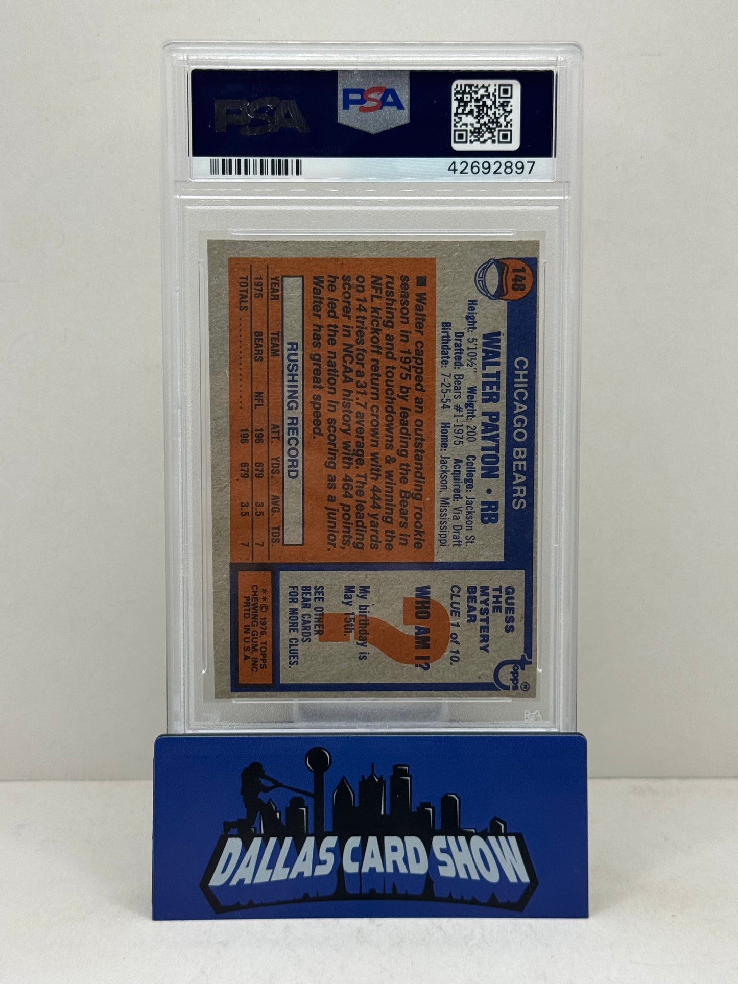 1976 Topps #148 Walter Payton Rookie RC PSA 8