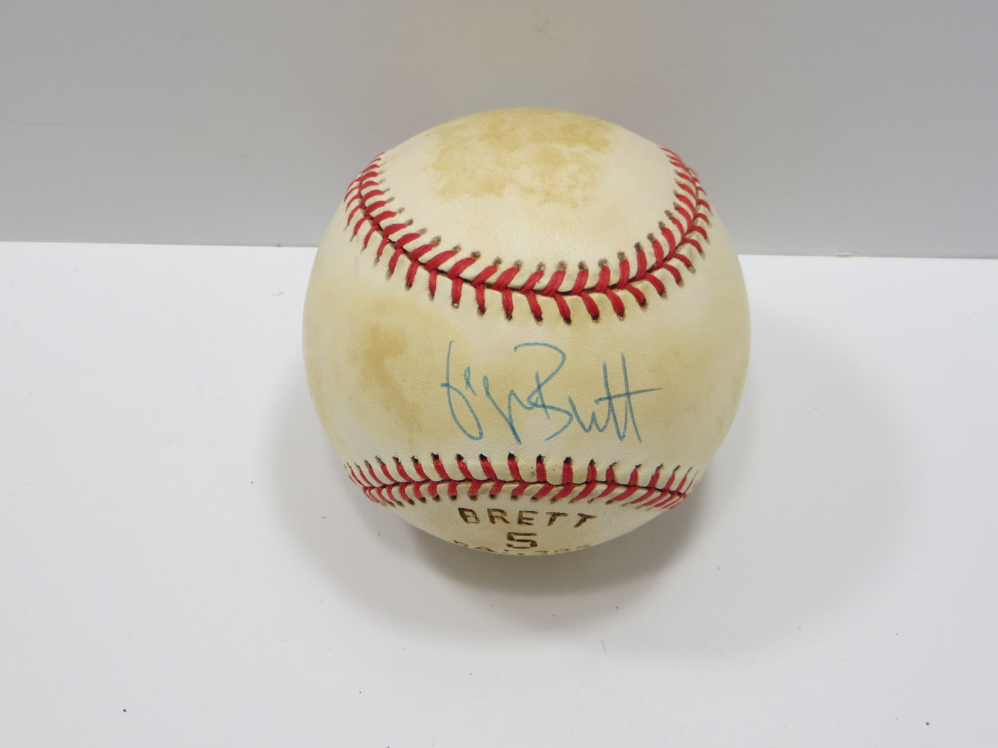 GEORGE BRETT SIGNED RAWLINGS OAL BASEBALL w/STATS KC ROYALS JSA COA