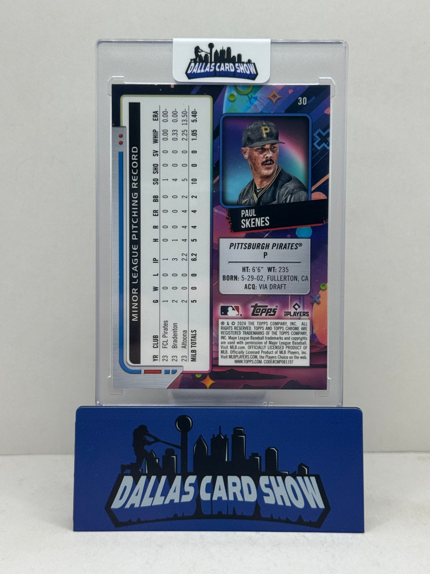 2024 Topps Chrome Cosmic #30 Paul Skenes Rookie RC Blue Seismic /99