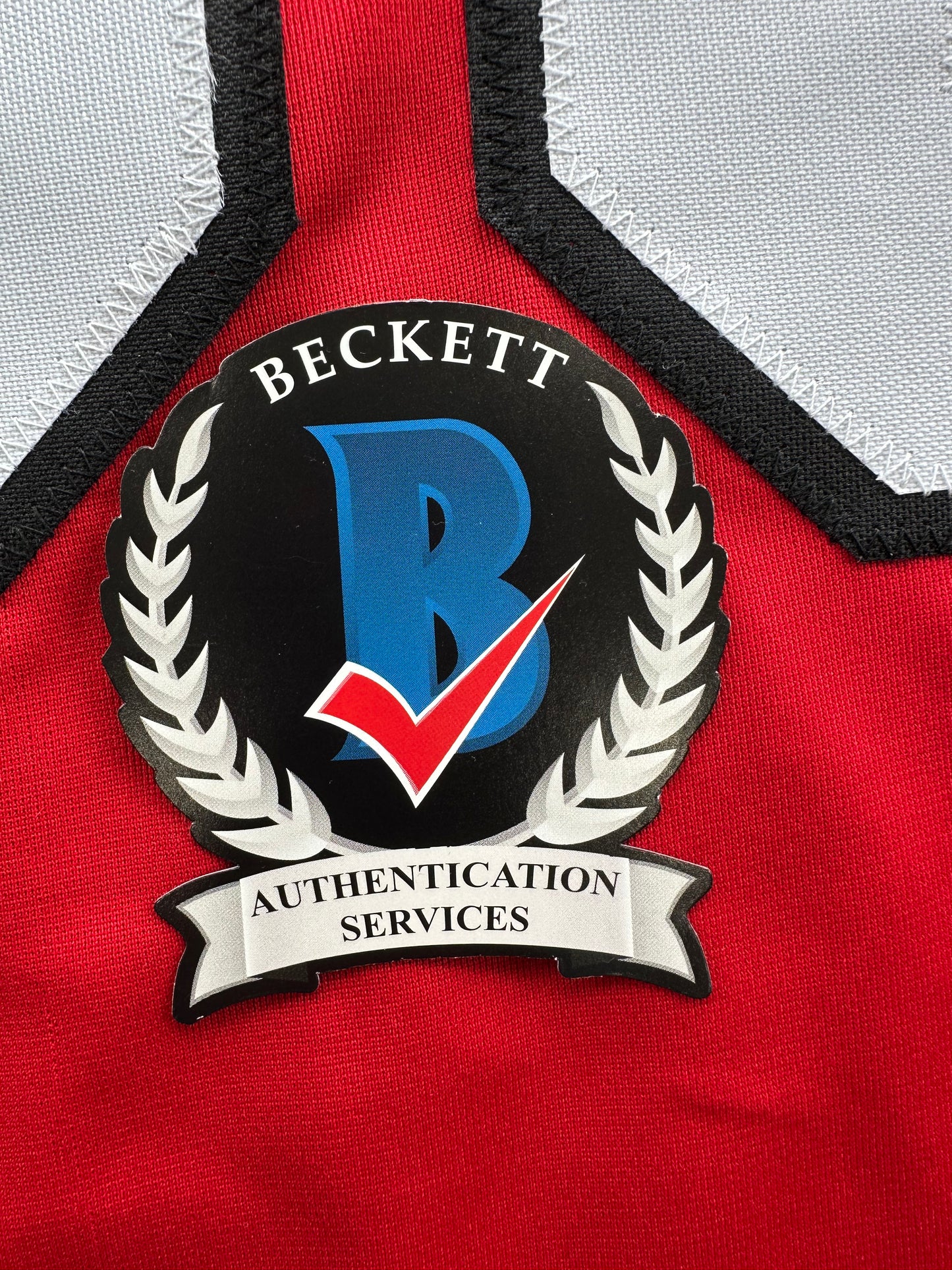 ED BELFOUR SIGNED RED Chicago Black Hawks Jersey BAS