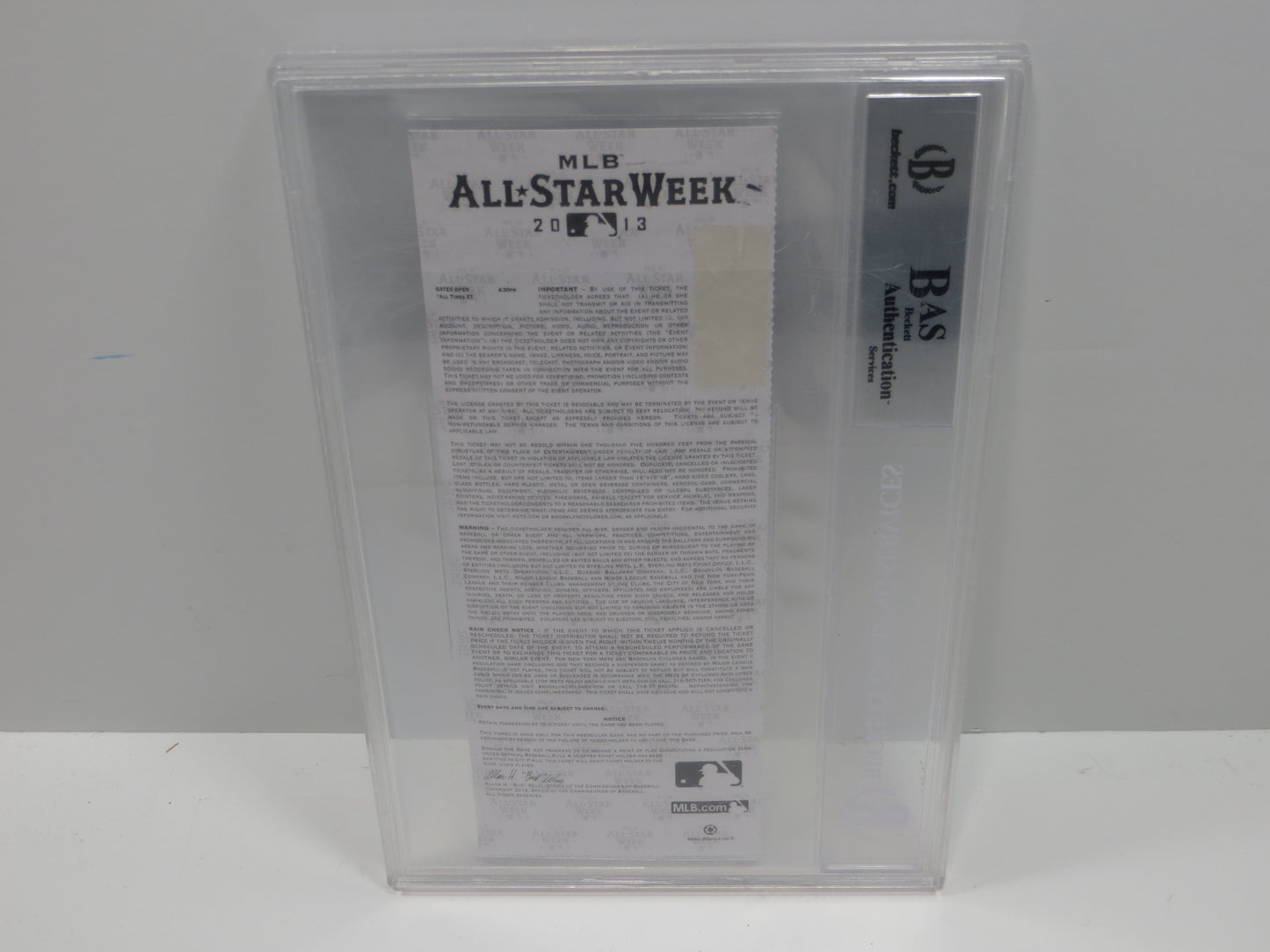 MIKE TROUT MAX SCHERZER 2013 ALL STAR FULL TICKET BGS BAS SLAB Angels