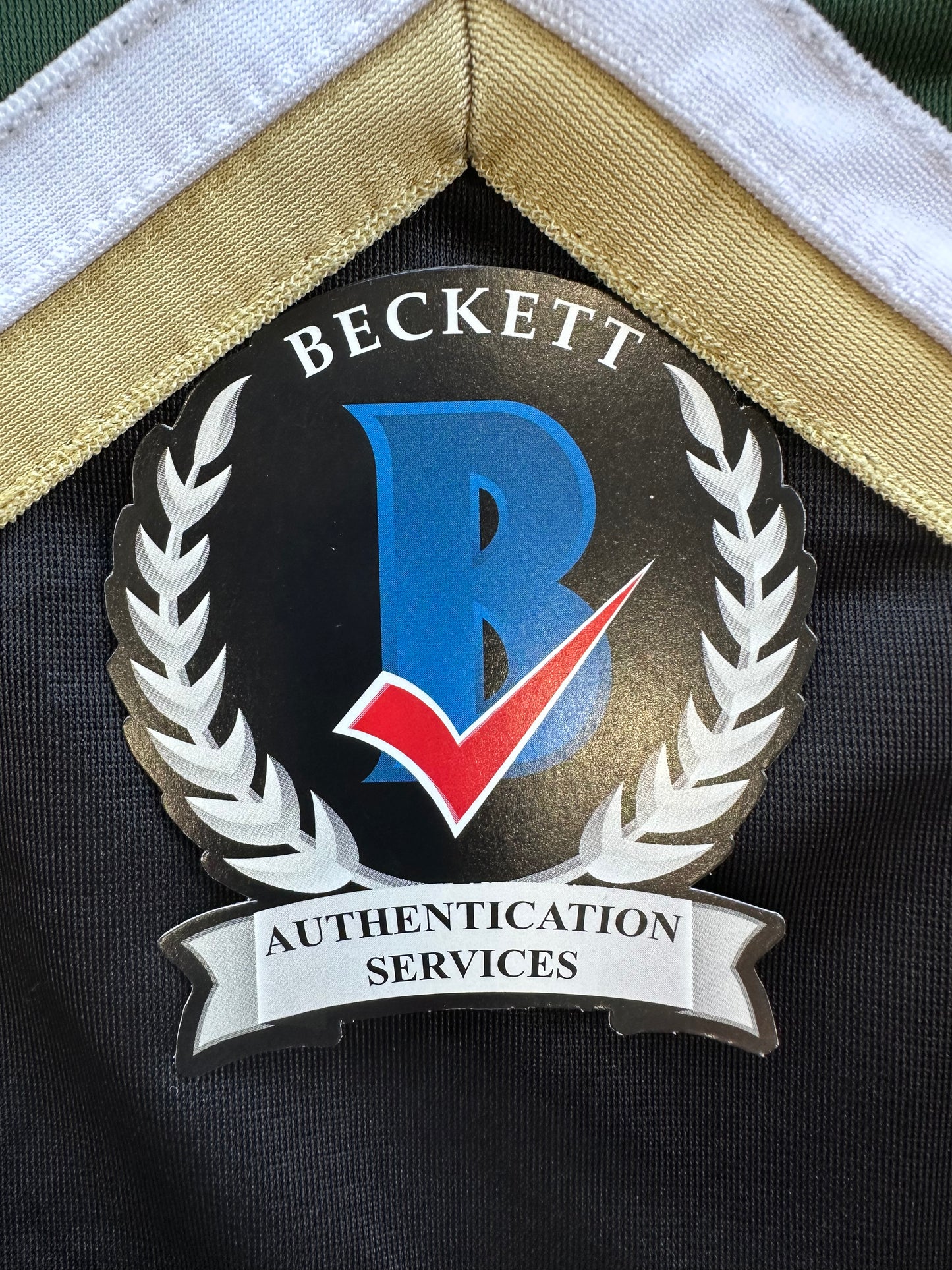 ED BELFOUR SIGNED GREEN HOCKEY JERSEY Dallas Stars BAS