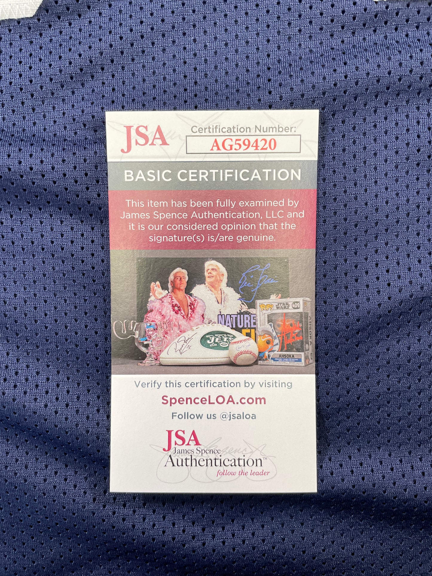 TONY HILL DALLAS COWBOYS SIGNED BLUE JERSEY size 3XL JSA COA