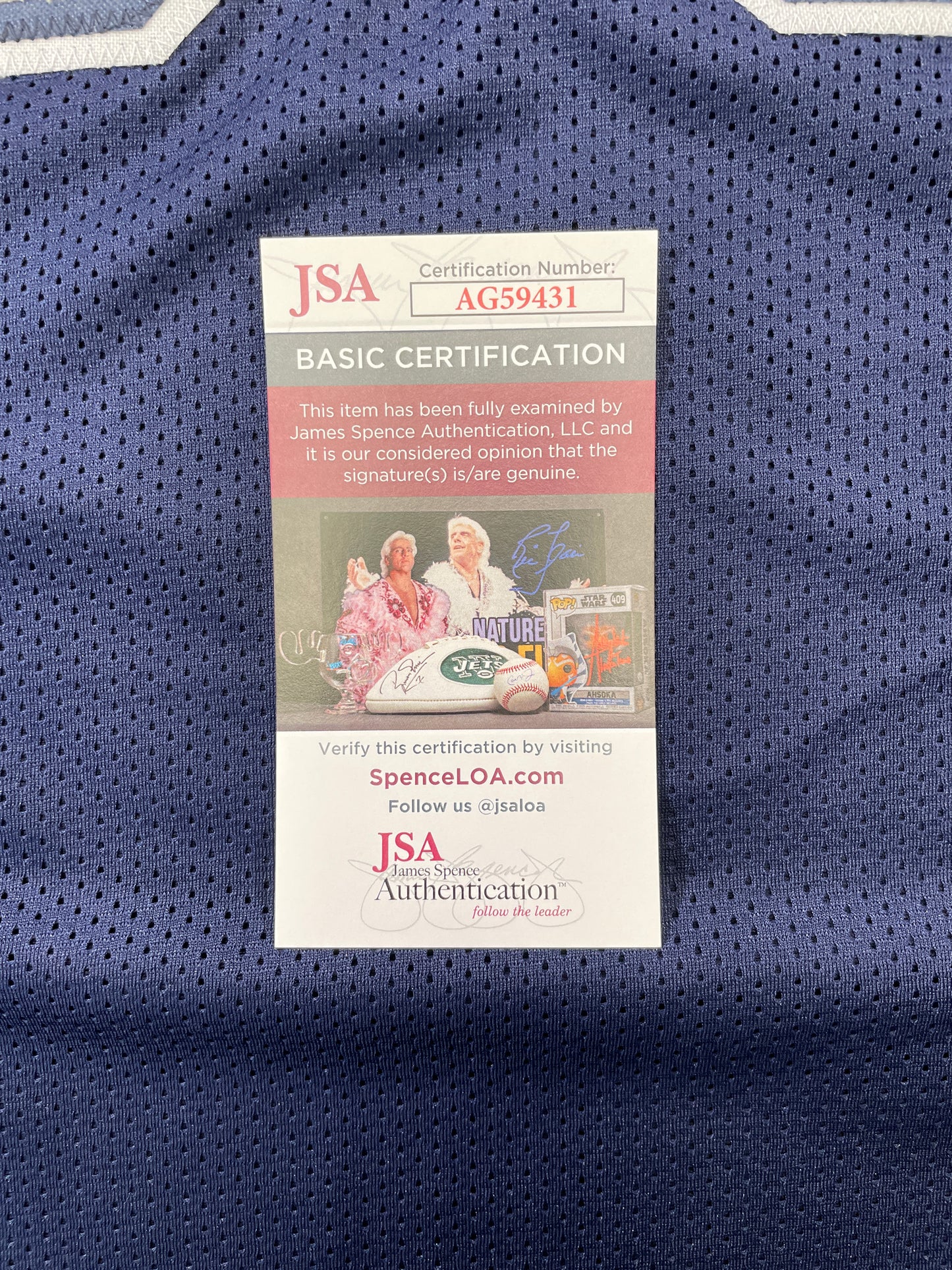 TONY HILL DALLAS COWBOYS SIGNED BLUE JERSEY size 3XL JSA COA