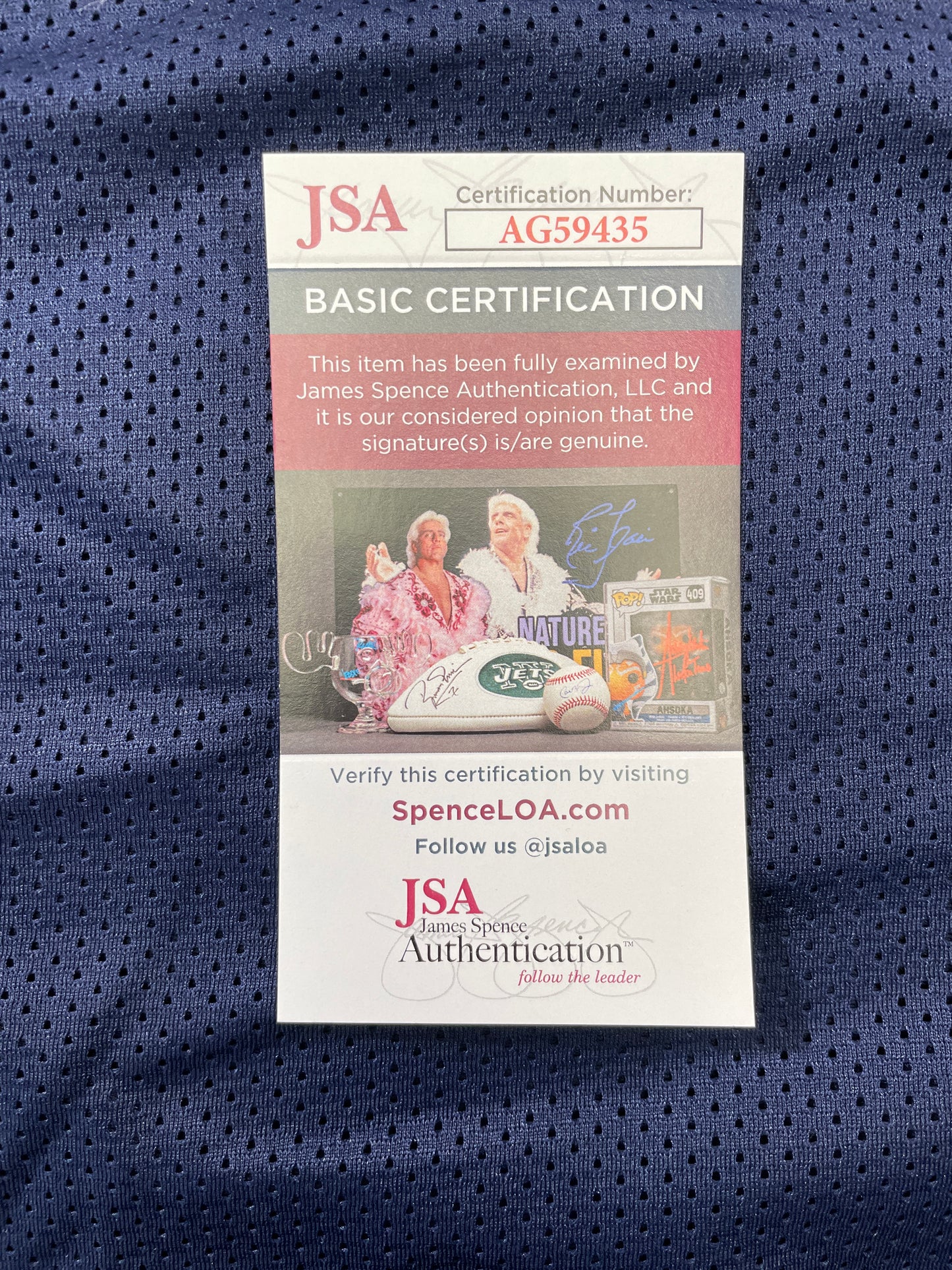 TONY HILL DALLAS COWBOYS SIGNED BLUE JERSEY w/MULTI INSC size XL JSA COA