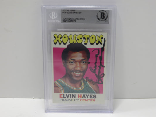 ELVIN HAYES SIGNED 1971-72 Topps BGS BAS SLAB HOUSTON ROCKETS