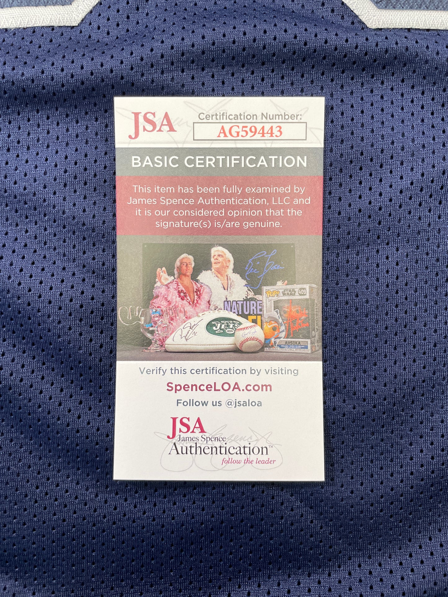 TONY HILL DALLAS COWBOYS SIGNED BLUE JERSEY w/MULTI INSC size XL JSA COA