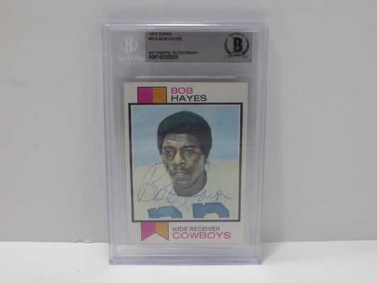 BOB HAYES 1973 Topps ROOKIE CARD BGS BAS SLAB DALLAS COWBOYS