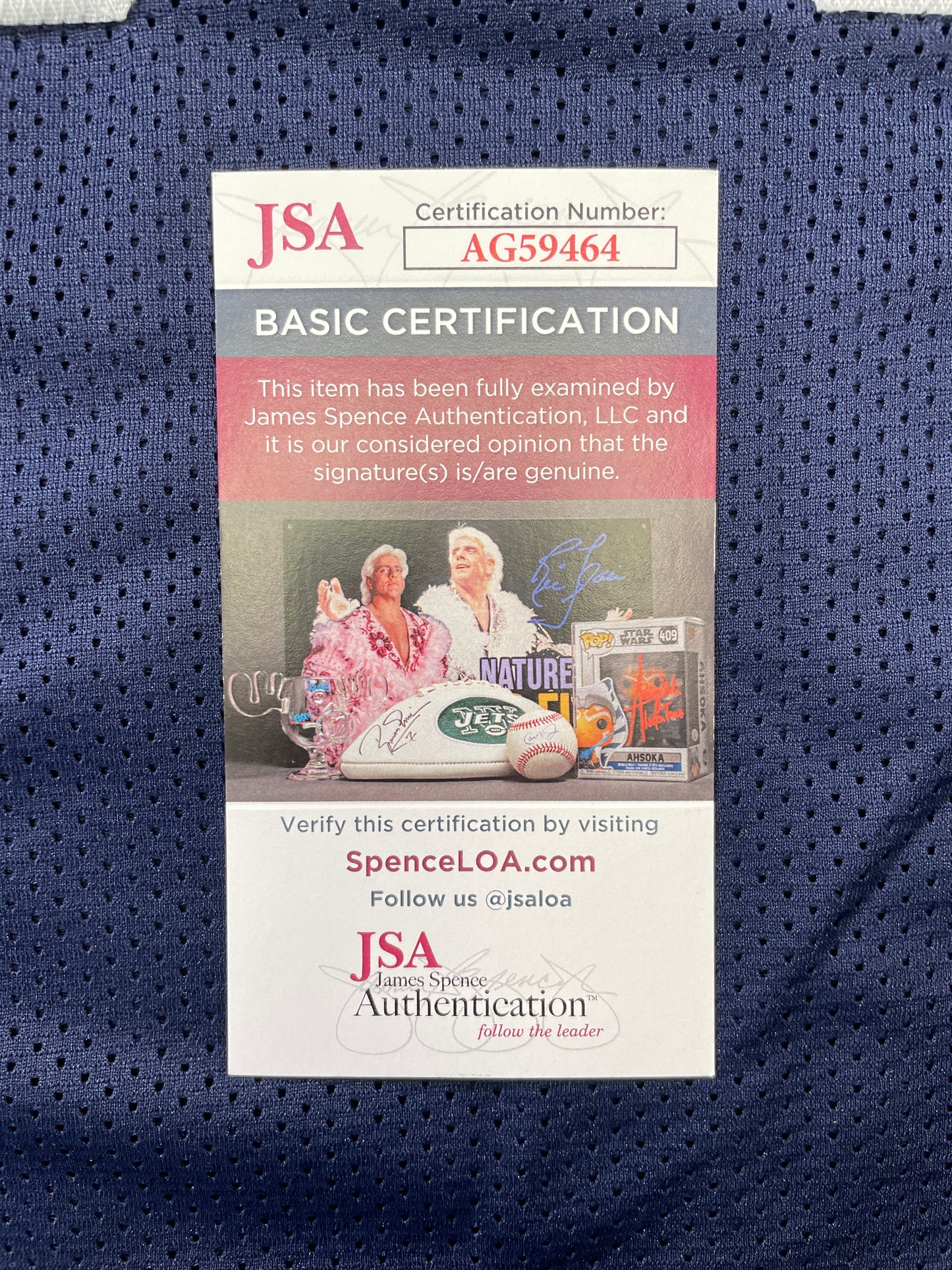 TONY HILL DALLAS COWBOYS SIGNED BLUE JERSEY size L JSA COA