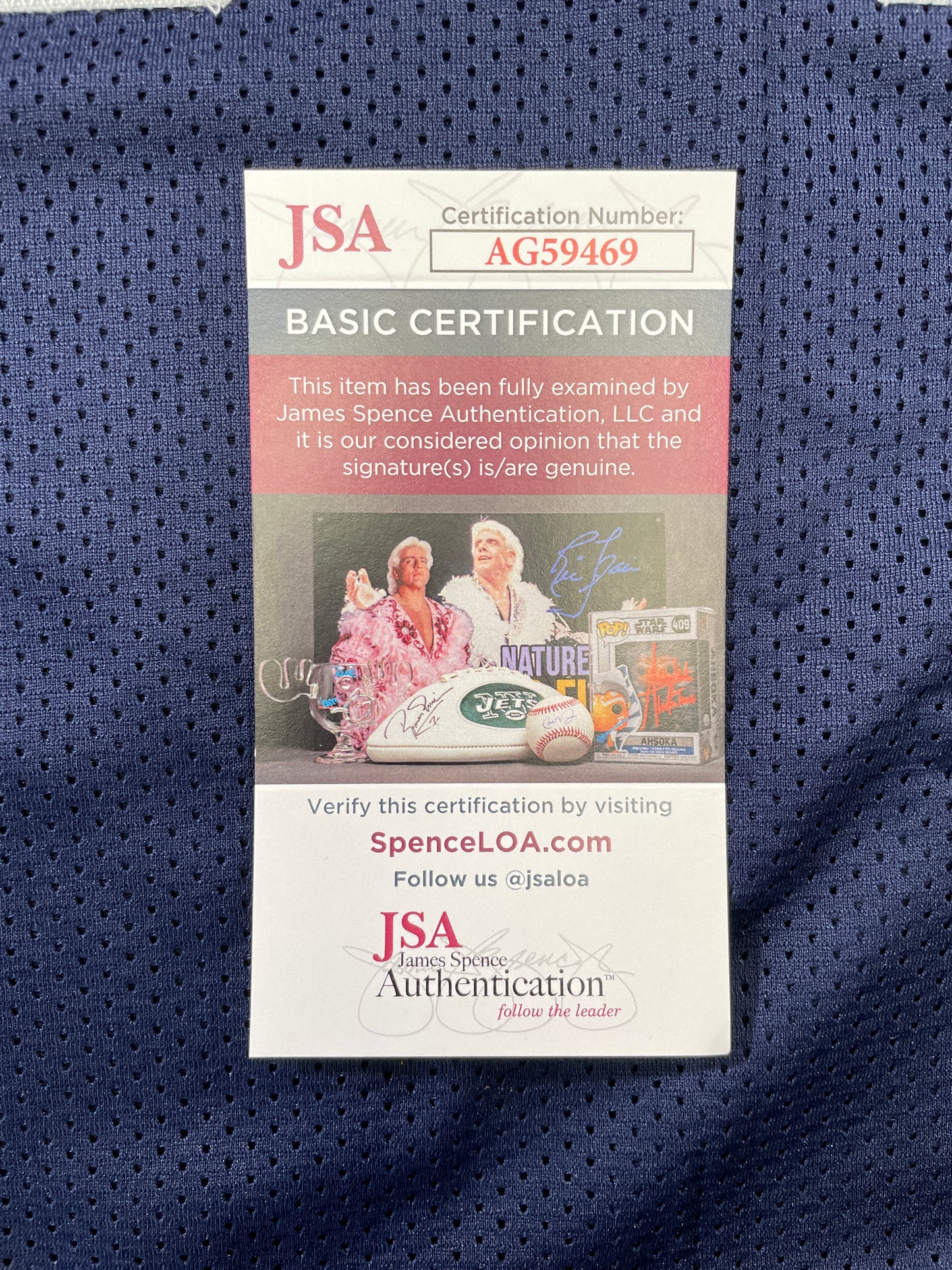 TONY HILL DALLAS COWBOYS SIGNED BLUE JERSEY size L JSA COA