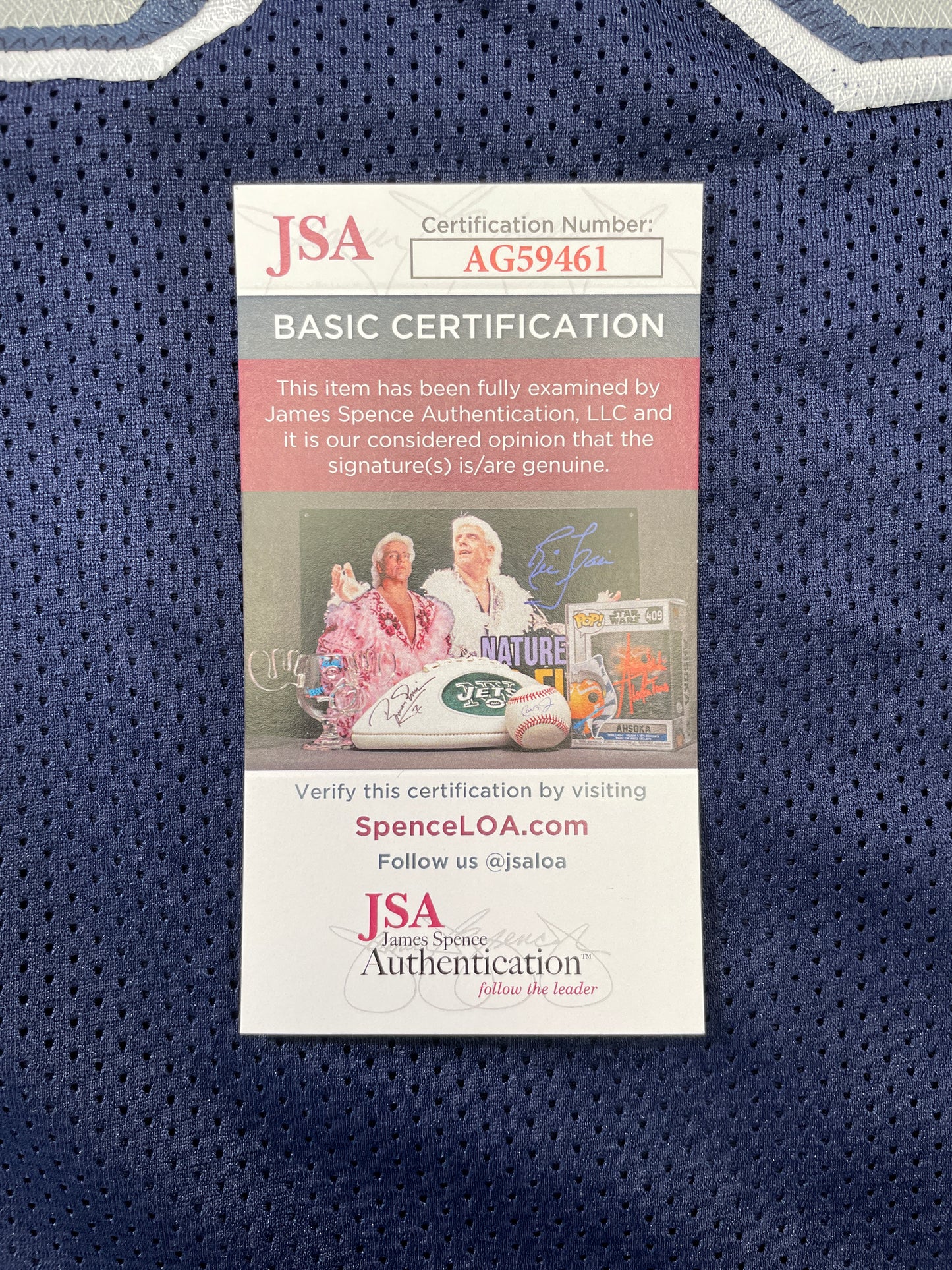 TONY HILL DALLAS COWBOYS SIGNED BLUE JERSEY size L JSA COA