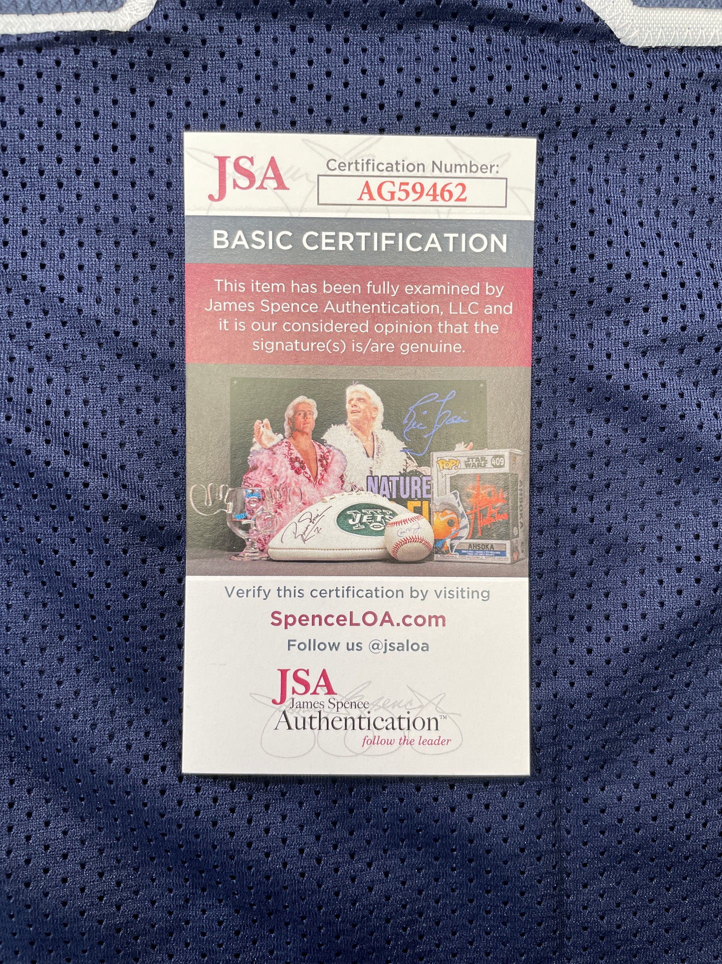 TONY HILL DALLAS COWBOYS SIGNED BLUE JERSEY size L JSA COA