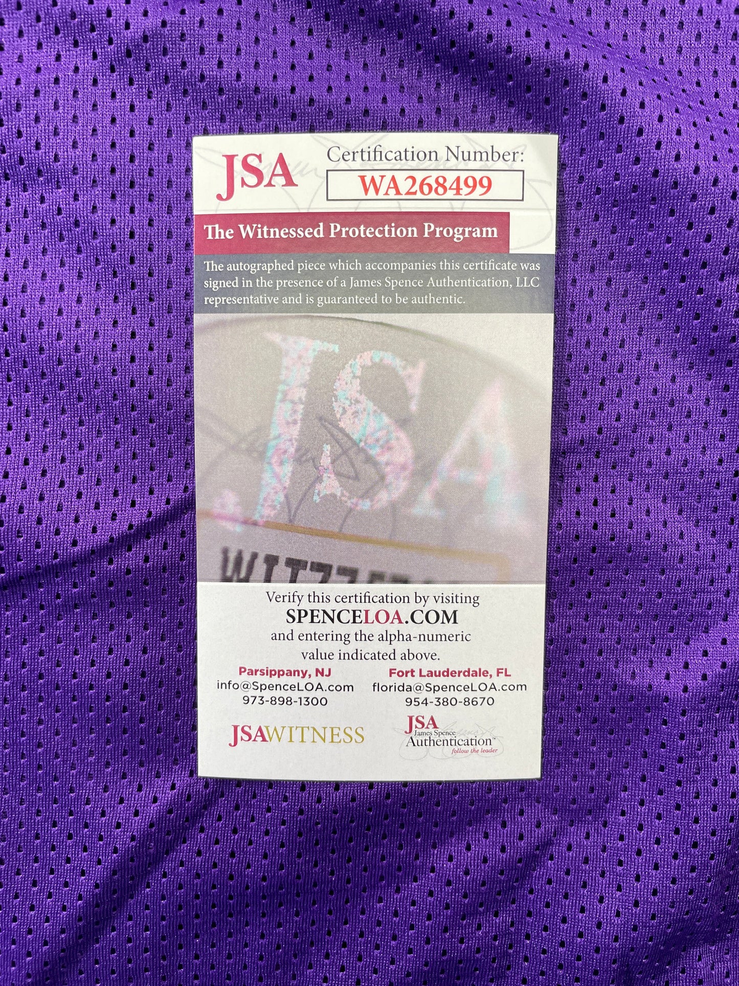 BOB LILLY TCU HORNED FROGS SIGNED JERSEY w/CHOF 81 Dallas Cowboys JSA COA
