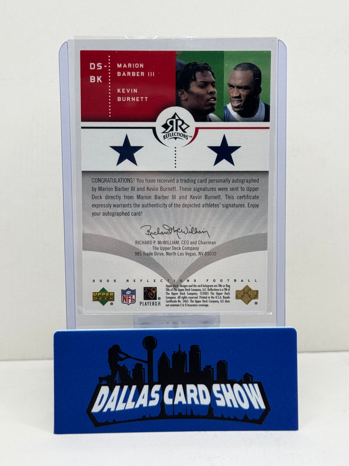 2005 Upper Deck Reflections Dual Signature #DS-BK Marion Barber/Kevin Burnett