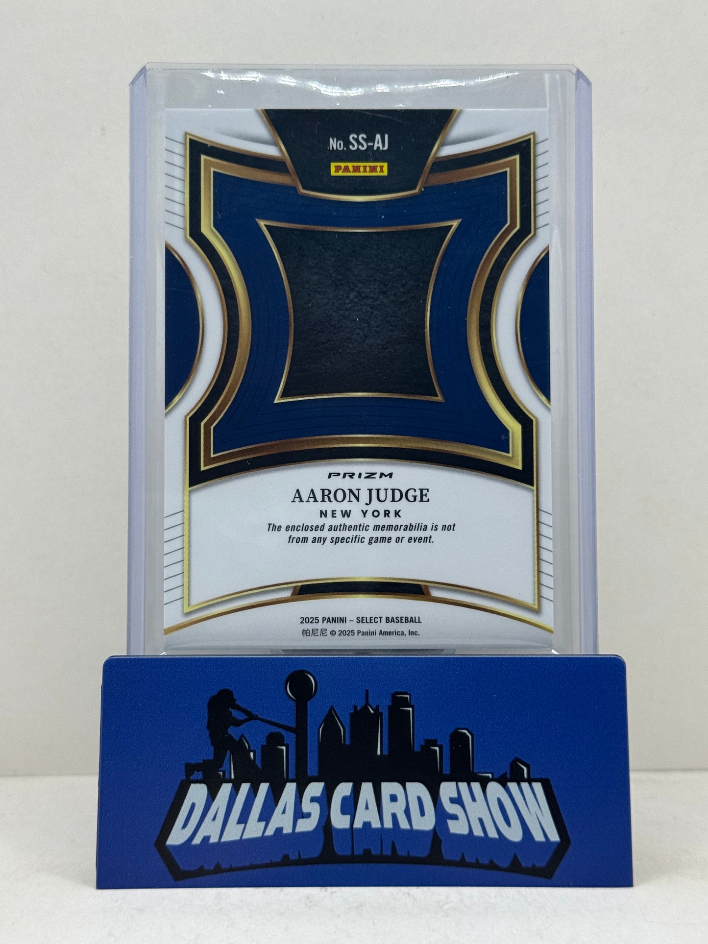 2025 Panini Select #SS-AJ Aaron Judge Select Swatches Cracked Ice Relic