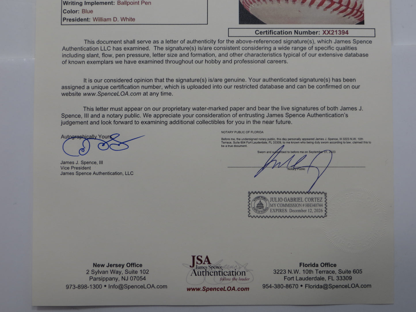 HENRY HANK AARON SIGNED RAWLINGS ONL BASEBALL BRAVES JSA FULL LOA