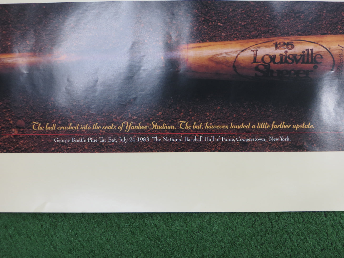 GEORGE BRETT KANSAS CITY ROYALS SIGNED PINE TAR BAT POSTER JSA COA