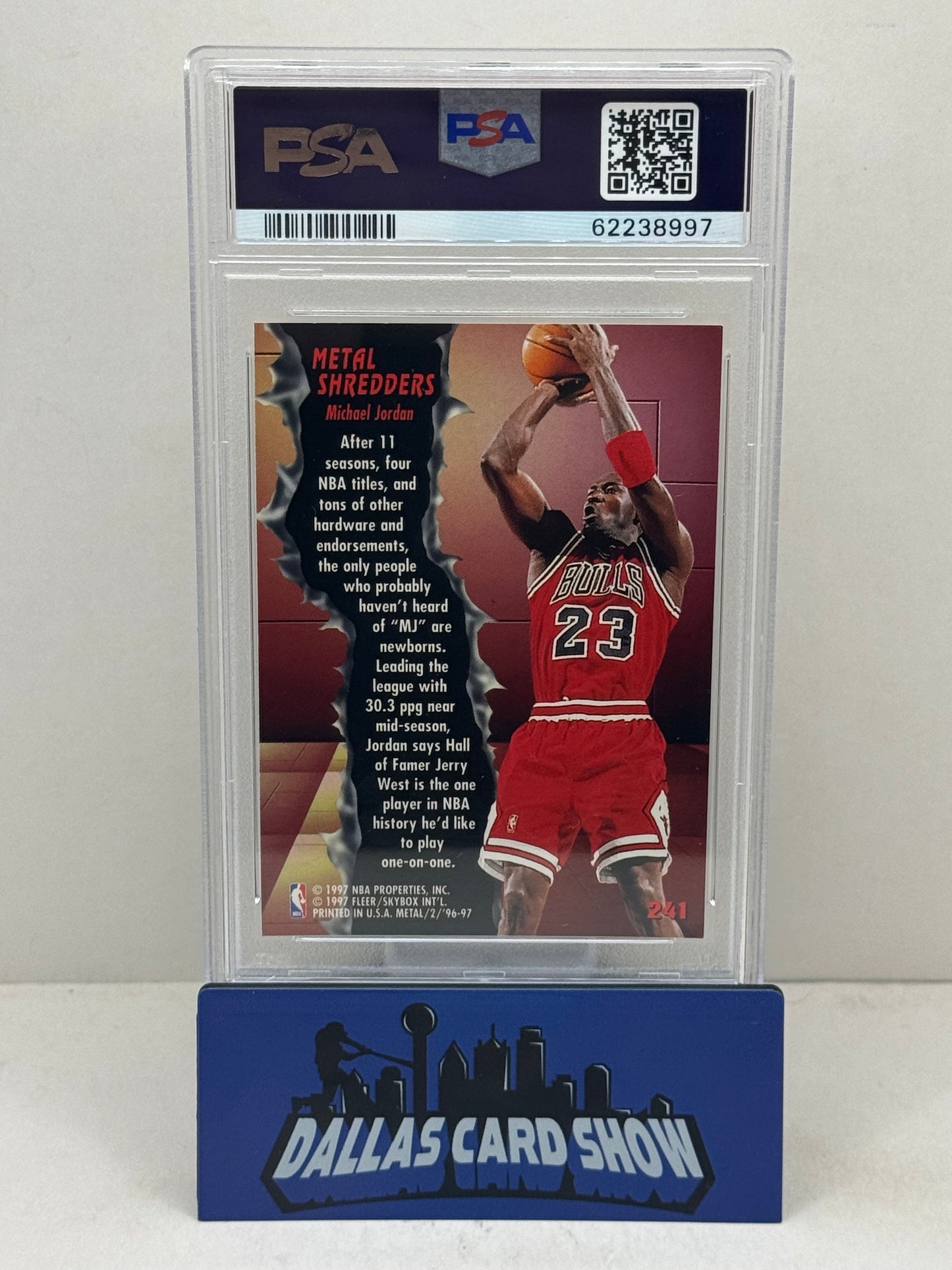 1996 Fleer Metal #241 Michael Jordan Metal Shredders PSA 9