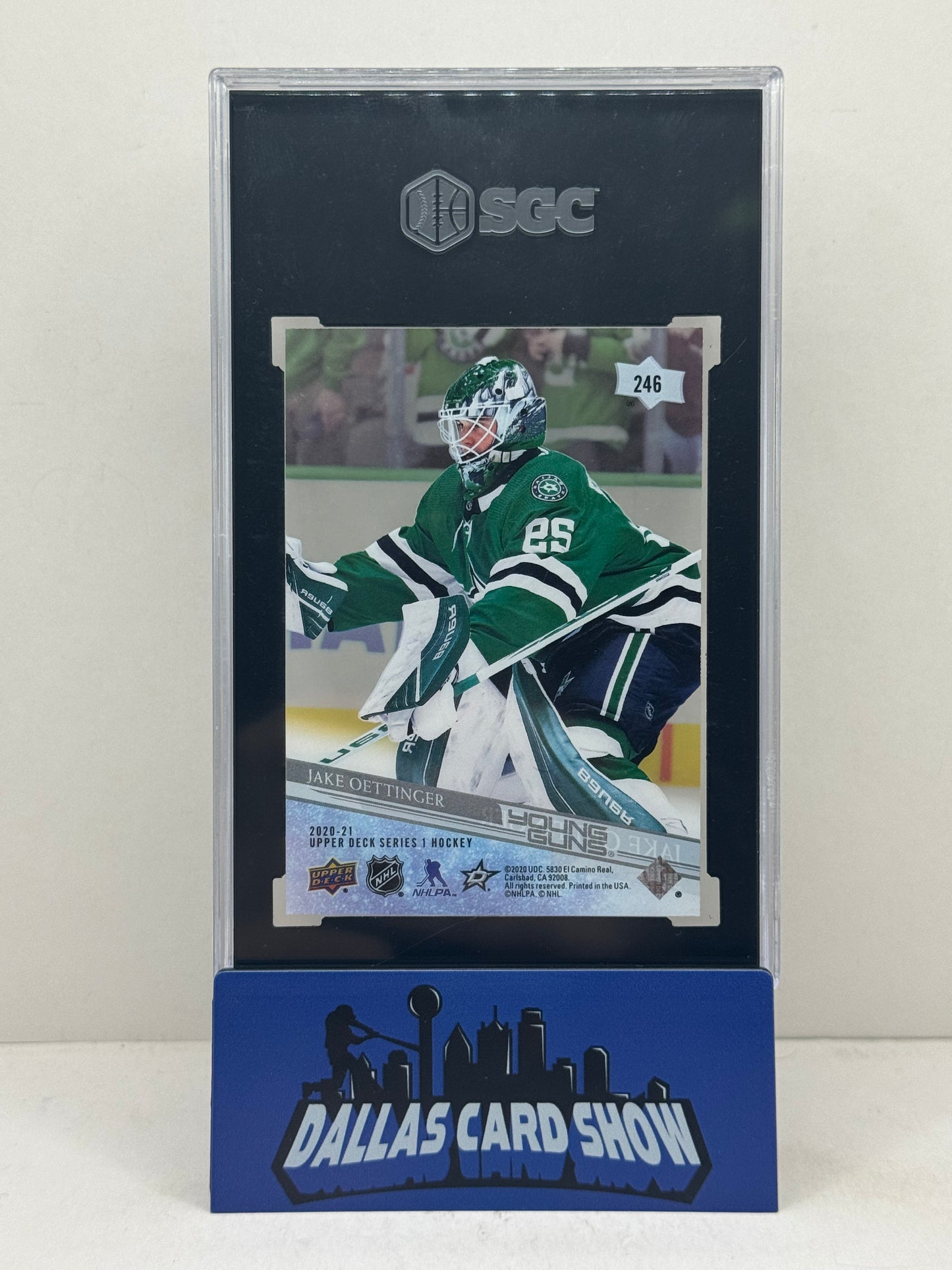 2020-21 Upper Deck #246 Jake Oettinger Clear Cut Acetate SGC 10