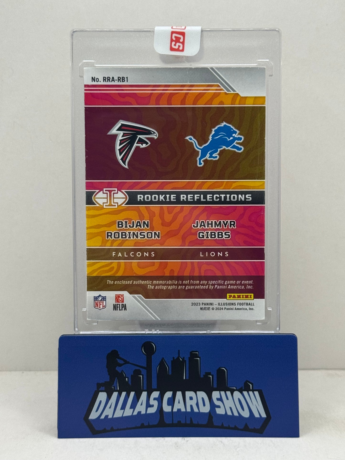 2023 Panini Illusions #RRA-RB1 Bijan Robinson,Jahmyr Gibbs Rookie Reflections RPA/50