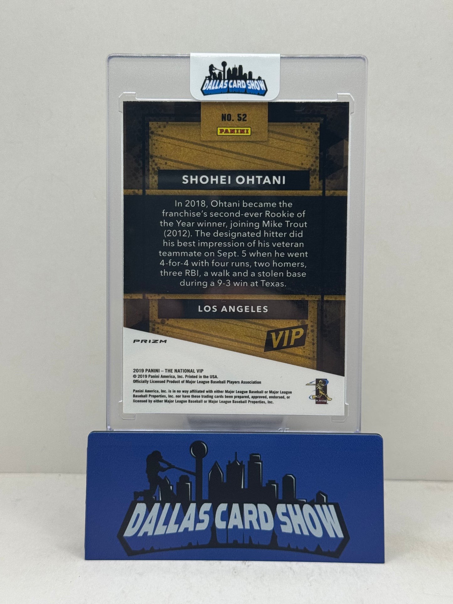 2019 Panini The National VIP #52 Shohei Ohtani Lazer Dodgers