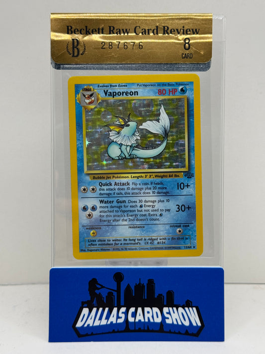 1999 Pokemon Jungle Vaporeon Holo Rare 12/64 BGS RCR 8