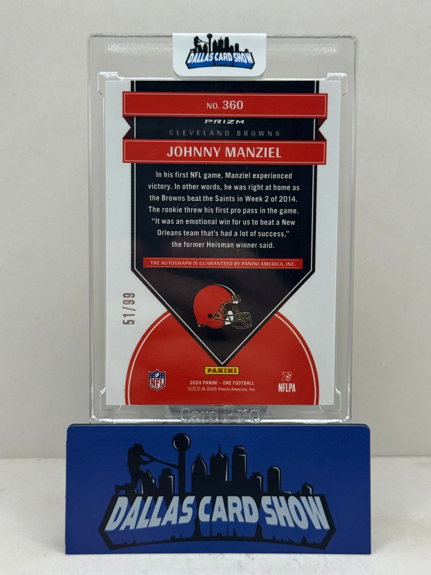 2024 Panini One #360 Johnny Manziel Once In a Franchise Autograph /99
