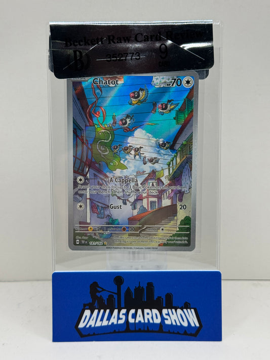 2024 Pokemon Temporal Forces Chatot Illustration Rare 181/162 BGS RCR 9