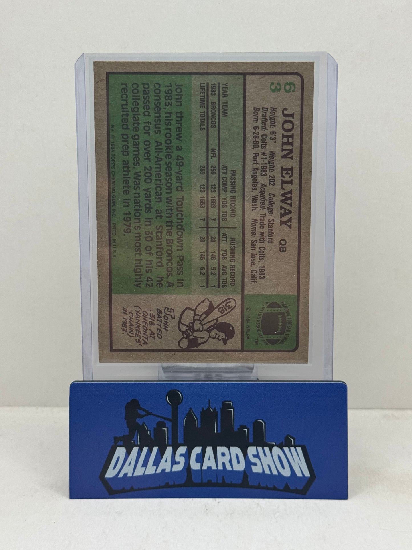 1984 Topps John Elway #63 (RC) Dever Broncos