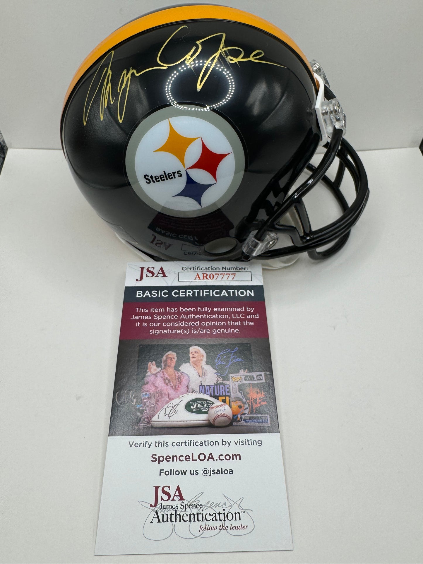 MYRON COPE PITTSBURGH STEELERS SIGNED Mini Helmet TERRIBLE TOWEL JSA