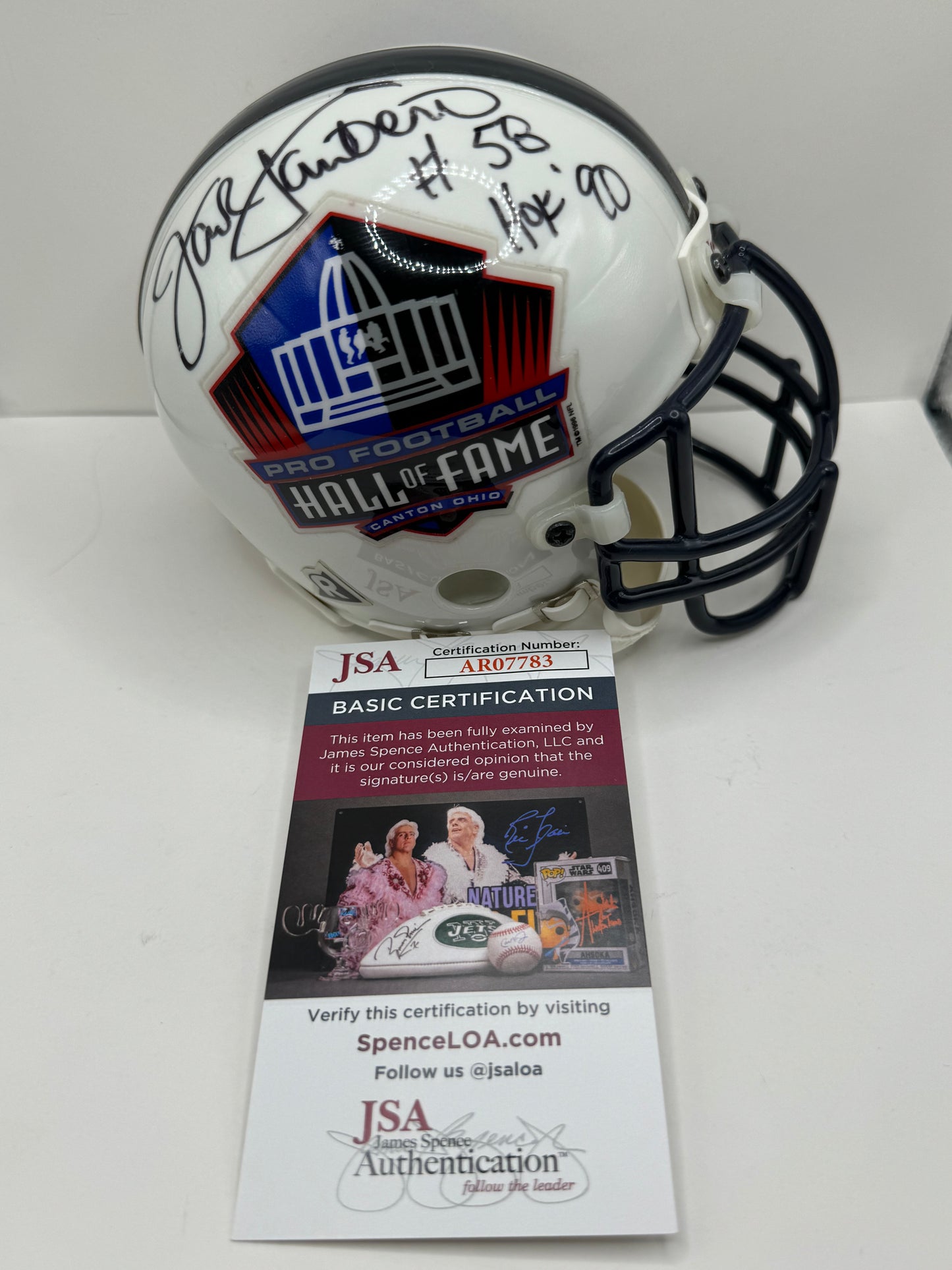 JACK LAMBERT PITTSBURGH STEELERS SIGNED NFL HOF Mini Helmet w/HOF90 JSA