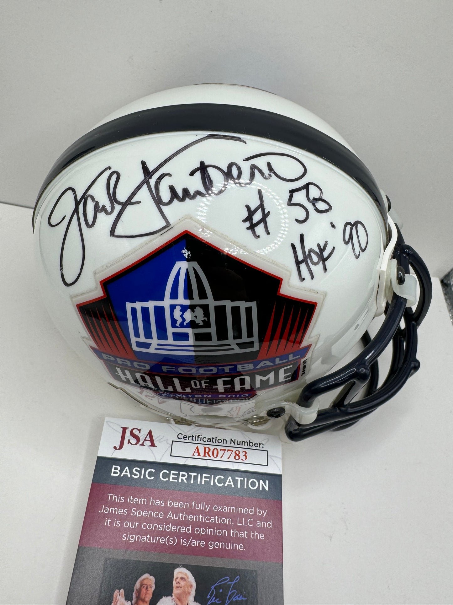 JACK LAMBERT PITTSBURGH STEELERS SIGNED NFL HOF Mini Helmet w/HOF90 JSA