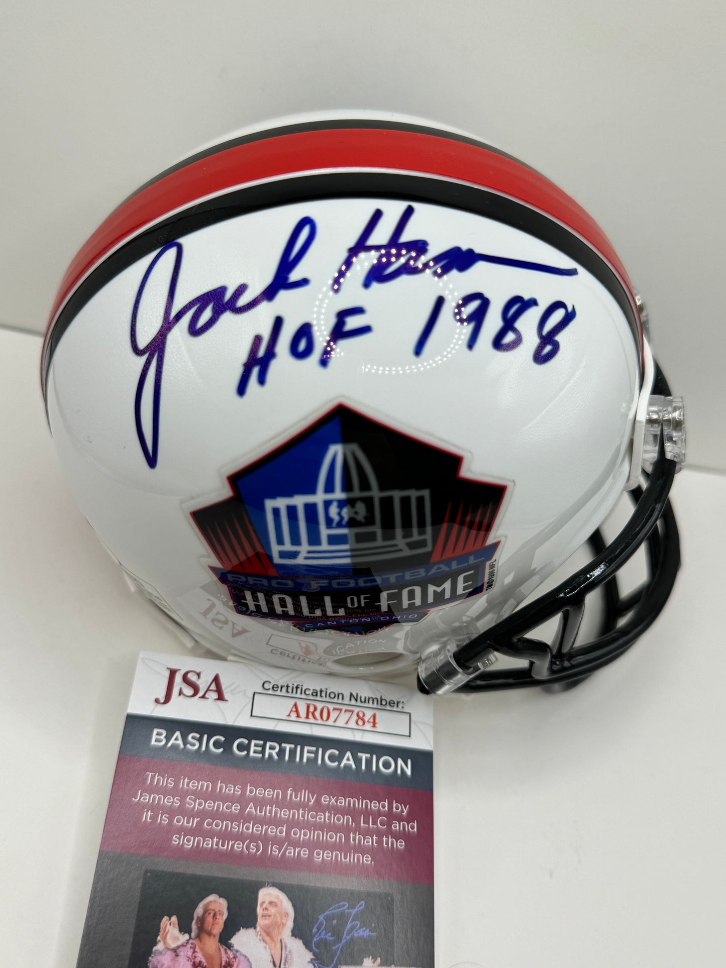 JACK HAM PITTSBURGH STEELERS SIGNED NFL HALL OF FAME MINI HELMET w/HOF JSA