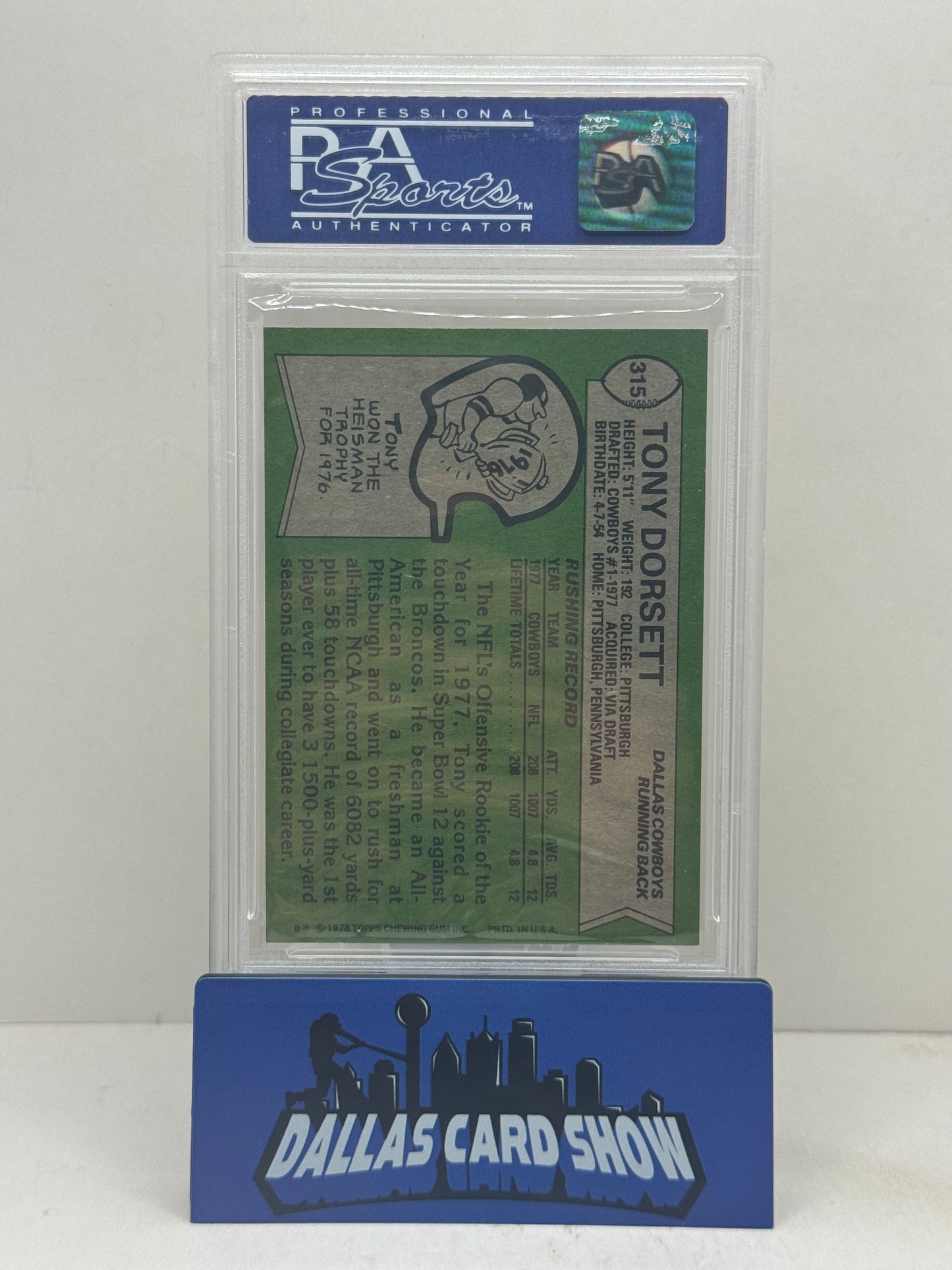 1978 Topps #315 Tony Dorsett Rookie RC PSA 9